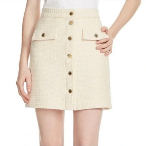 Maje button down skirt in Ecru - Picture 2 of 6